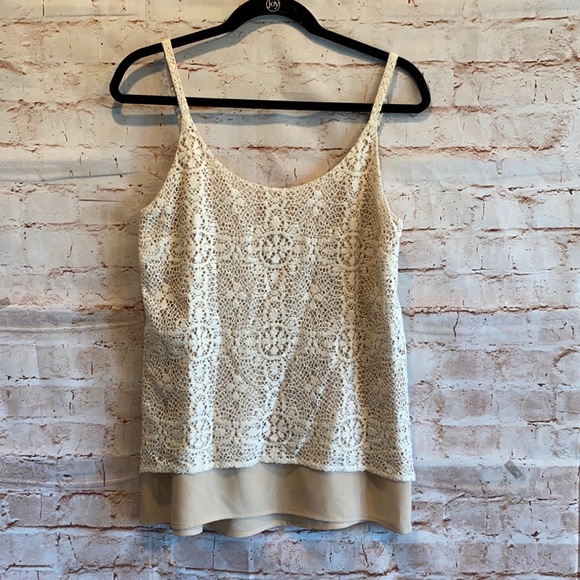 CAbi 798 it girl ivory lace overlay tank top cream - Picture 3 of 8